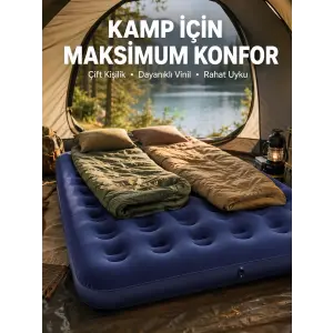 Kamp ve Festival İçin Şişirilebilir Yatak Çift Kişilik Sağlam Yapı