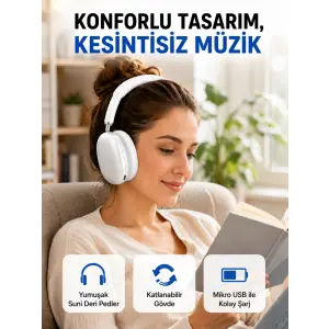 Katlanabilir Bluetooth V5.0 Kablosuz Kulaklık | 400 mAh, Gürültü Azaltma Yeni Nesil