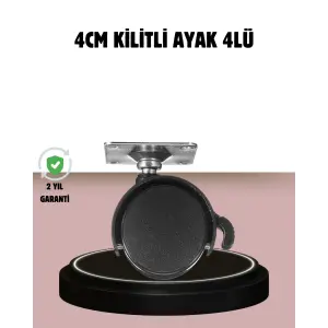 Kilitli 4 cm Tekerlek Ayak 4’lü Set Zemin Koruyucu