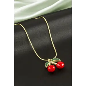 Kiraz Lüks Çelik Kolye