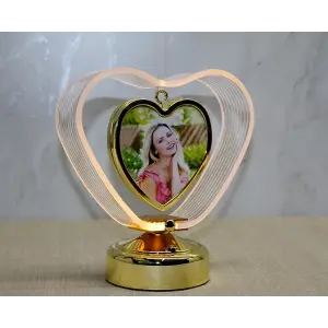 Kişiye Özel Fotoğraf Alanlı Kalpli Led Çerçeve Model 1