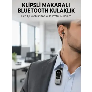 Klipsli Tasarımlı Bluetooth Kulaklık Uzun Pil Ömrü