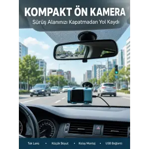 Kompakt Dash Kamera USB Şarj TF Kart Destekli Yeni Nesil