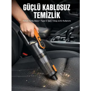 Kompakt Kablosuz Süpürge Güçlü Çekiş ve Düşük Ses Seviyesi