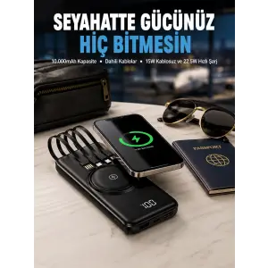 Kompakt Tasarım, Güçlü Performans – 10000mAh Kablosuz Powerbank
