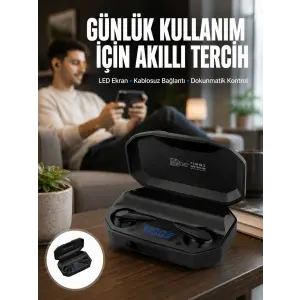 Kulak İçi Bluetooth Kulaklık Rgb Işıklı Çift Mikrofonlu iOS/Android Uyumlu BT 5.2 Yeni Nesil