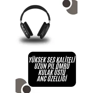 Kulak Üstü Kablosuz Bluetooth Kulaklık Yumuşak Süngerli SD Kart Girişli