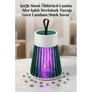 Kullanışlı Mor Işıklı Sineksavar Lamba Şarjlı Tek Tuşlu Koruyucu Gövdeli Ürün Modeli