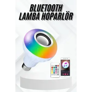 Lamba Hoparlör Ampül Görünümlü Renk Değiştirebilen Android ve İOS Uyumlu