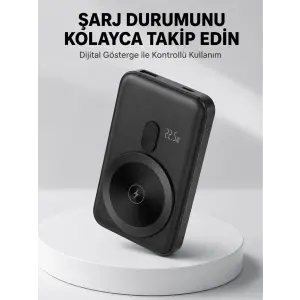 LCD Ekranlı Kablosuz Powerbank Type C ve USB Çıkışlı Yeni Nesil