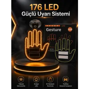 Led Işık El İşareti Araç Camı İçin Uzaktan Kumandalı