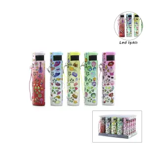 LED Işıklı Rüzgar Çakmağı - Karışık Desenli - İpli