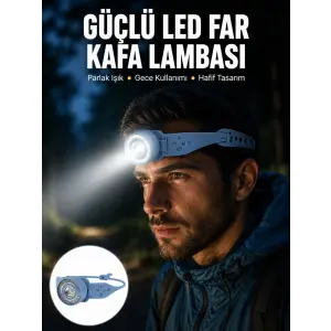 LED Kafa Lambası Kamp Yürüyüş ve Gece Kullanımı İçin Yeni Nesil