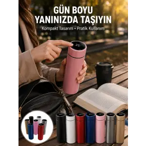 LED Sıcaklık Ölçerli 250 ml Yalıtımlı Termos Şişe Yeni Nesil
