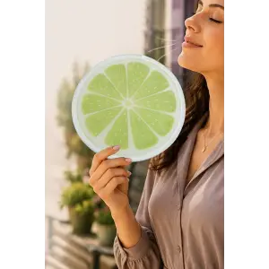 Limon Desenli Kore Yelpaze