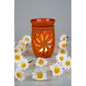 Lotus Çiçeği  El Yapımı Çömlek Buhurdanlık Tütsülük