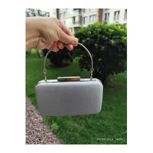 Lowell Home  Gümüş Simli Abiye Çanta