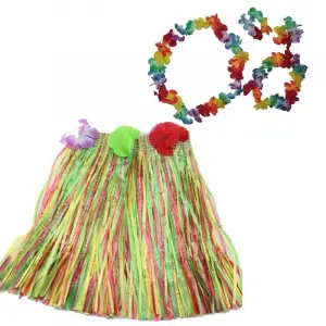 Luau Aloha Hawaii  Kolye Etek Taç Ve Bileklik Seti Bx40