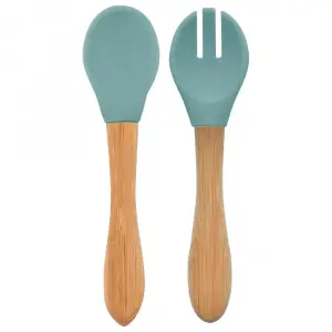Mama Kaşığı ve Çatal Seti Aqua Green