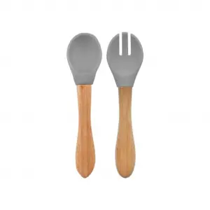 Mama Kaşığı ve Çatal Seti Powder Grey