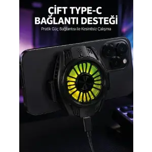 Manyetik Bağlantılı Çift Type-C Girişli Telefon Soğutucu