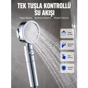 Masaj ve Yağmur Modlu Su Tasarruflu Duş Başlığı