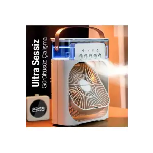 Masaüstü çok renkli 600ml 5 spreyli ışıklı vantilatör 2 yıl garantili - Elektronik