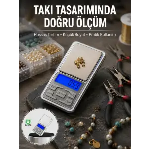 Mavi Işıklı LCD Ekranlı Hassas Tartı Terazisi Yeni Nesil