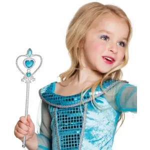 Mavi Renk Kalp İşlemeli Karlar Ülkesi Elsa Asası Bx40