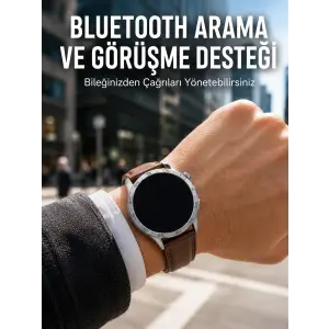 Metal, Deri ve Silikon Kordonlu Çok Fonksiyonlu Akıllı Saat