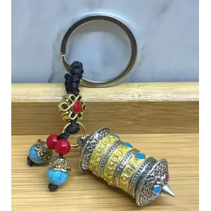 Metal Tibet Şans Çarkı Anahtarlık