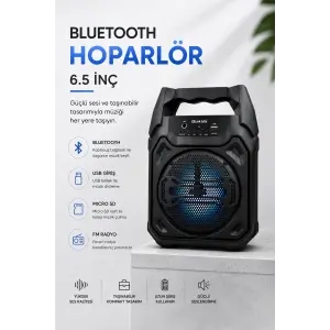 Mikrofonlu Bluetooth Ses Sistemli USB, Micro SD, FM ve Uzun Pil Ömrü