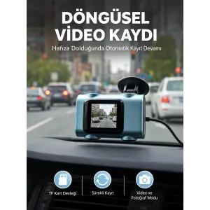Mini Araç İçi Kamera Sürekli Kayıt Geniş Açılı Yeni Nesil