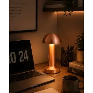 Modern Bronz Mantar Masa Lambası LED Dokunmatik Dekoratif Aydınlatma
