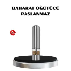Modern Otomatik Baharat Öğütücü Seti – Pilli, Paslanmaz Çelik, LED Aydınlatmalı