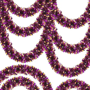 Mor Turuncu Renk 4 Cm Genişlik Garland Çift Renk Sim Süs 180 Cm Bx40