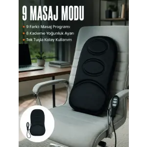 Motorlu Isıtmalı Masaj Minderi Masaj Modlu Ev, Ofis ve Araç Koltuk Pedi