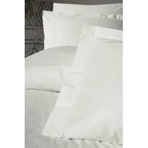 Nakışlı Çift Kişilik Saten Nev Takımı Luxe Ekru