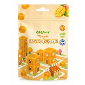 Natural Organik Mangolu Meyve Küpleri 30gr