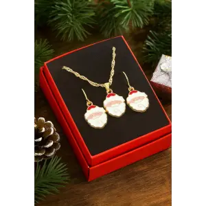 Noel Baba Yılbaşı Kutulu Zincir Kolye Set