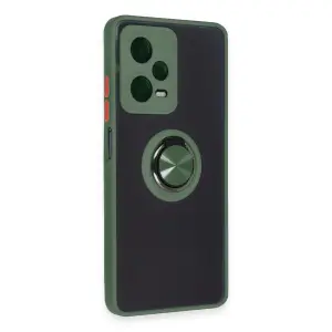Note 12 Pro 5g Kılıf Montreal Yüzüklü  Kapak - Yeşil