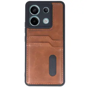 Note 13 Pro 4g Kılıf Sara Kartvizitli Deri Kılıf - Taba