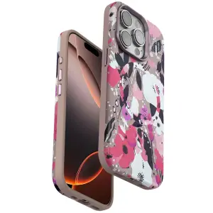Onegif Apple İphone 15 Pro Max Flower Series Magsafe Kapak - Pembe