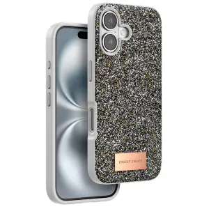 Onegif Apple İphone 16 Bright Simli Kapak - Gümüş