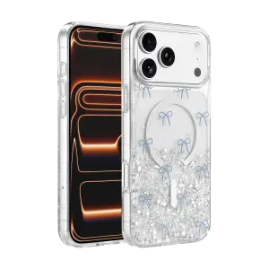 Onegif Apple İphone 17 Pro Max Misk Simli Magsafe Kapak - Desen 3