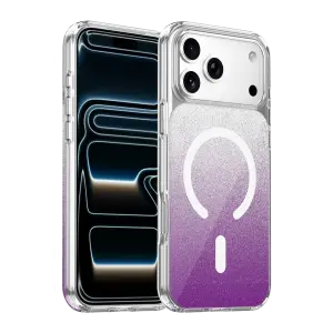 Onegif Apple İphone 17 Pro Max Sora Simli Magsafe Kapak - Mor