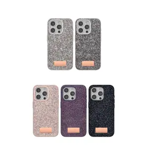 Onegif  İphone 14 Pro Bright Simli Kapak - Siyah