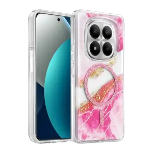Onegif Xiaomi Redmi Note 15 Pro Plus 5g Lotus Simli Magsafe Kapak - Pembe
