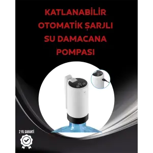 Otomatik Şarjlı Damacana Pompası Ev Ofis Kamp Kullanım