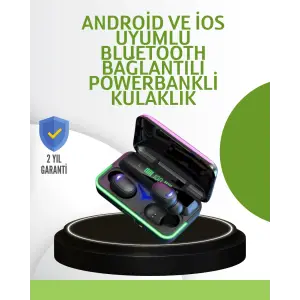 Oyun Modlu E10 Bluetooth Kulaklık Powerbank ve LED Ekranlı